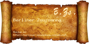 Berliner Zsuzsanna névjegykártya